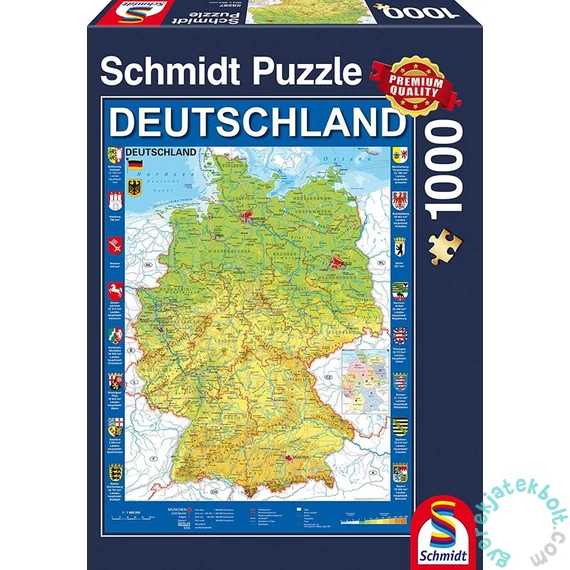 Schmidt 1000 db-os puzzle - Map of Germany (58287)