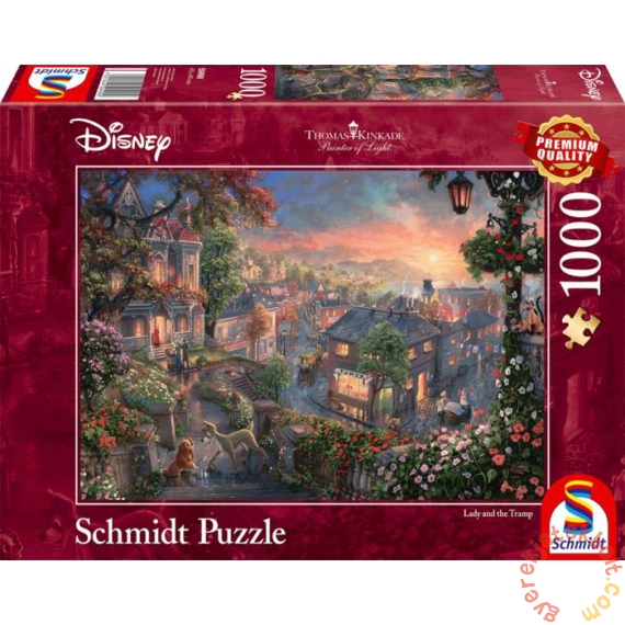Schmidt 1000 db-os puzzle - Disney - Lady and the Tramp, Thomas Kinkade (59490)