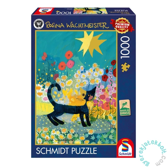 Schmidt 1000 db-os puzzle - Cat in a sea of blossom, Rosina Wachtmeister (58661)