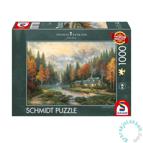 Schmidt 1000 db-os puzzle - Evening at Autumn lake, Thomas Kinkade (58784)