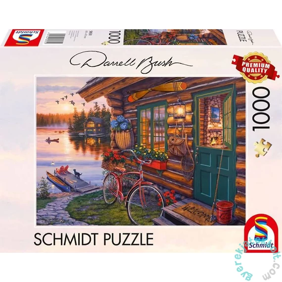 Schmidt 1000 db-os puzzle - Lakeside cabin with bike (58531)
