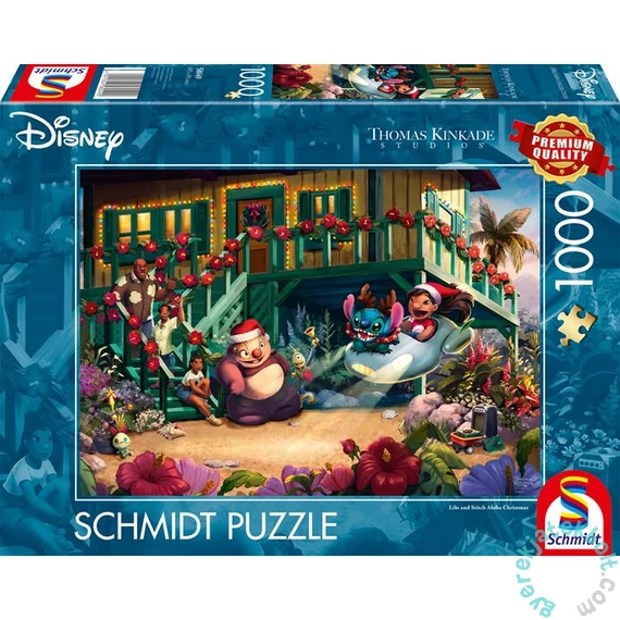 Schmidt 1000 db-os puzzle - Lilo and Stitch Aloha Christmas, Thomas Kinkade (58049)