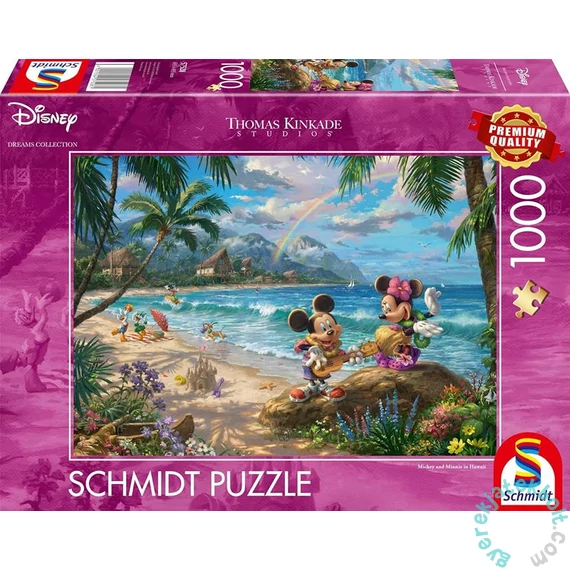 Schmidt 1000 db-os puzzle - Mickey and Minnie in Hawaii, Thomas Kinkade (57528)