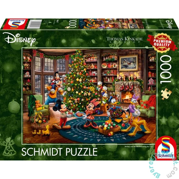 Schmidt 1000 db-os puzzle - Mickey and Minnie Trimming the Tree, Thomas Kinkade (58047)