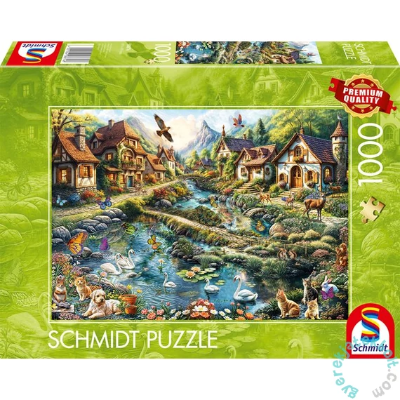Schmidt 1000 db-os puzzle - Village on the edge of the forest (58874)