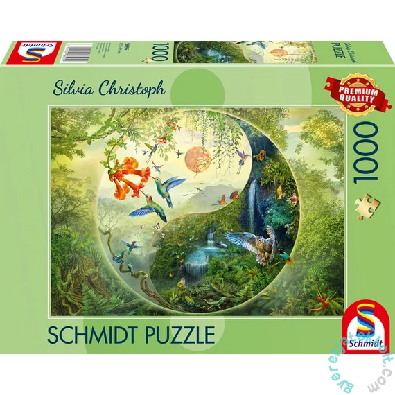 Schmidt 1000 db-os puzzle - Yin and Yang - In the forest of hummingbirds, Silvia Christoph (58595)