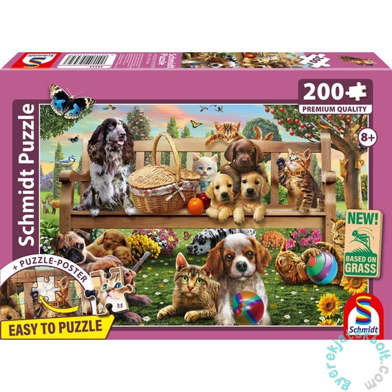 Schmidt 200 db-os puzzle - A garden picnic for dogs and cats (56534)
