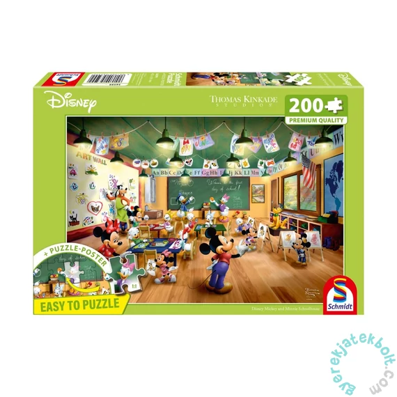 Schmidt 200 db-os puzzle - Mickey and Minnie, Schoolhouse, Thomas Kinkade (56599)