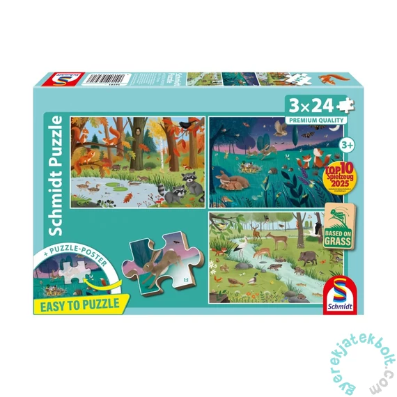 Schmidt 3x24 db puzzle - Forest and meadow animals (56581)