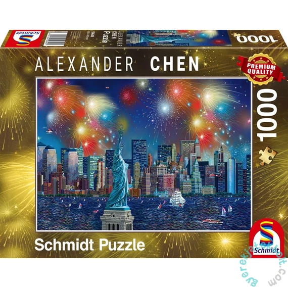 Schmidt 1000 db-os puzzle - Statue of Liberty with fireworks (59649)