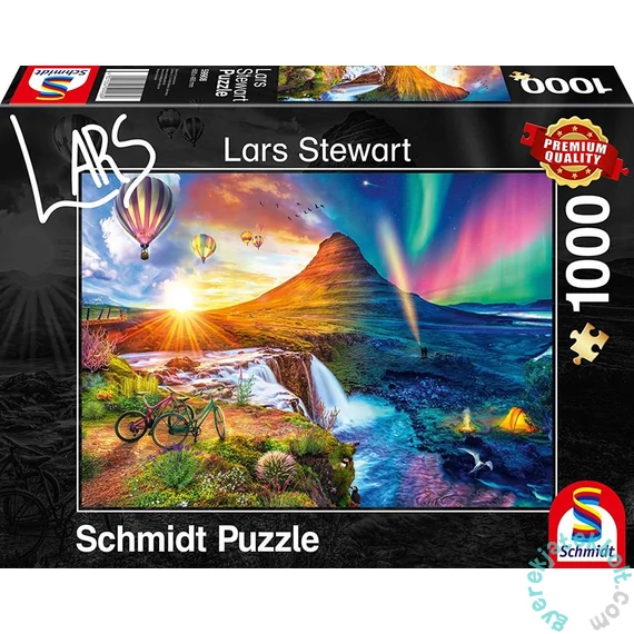 Schmidt 1000 db-os puzzle - Night and Day - Iceland, Lars Stewart (59908)