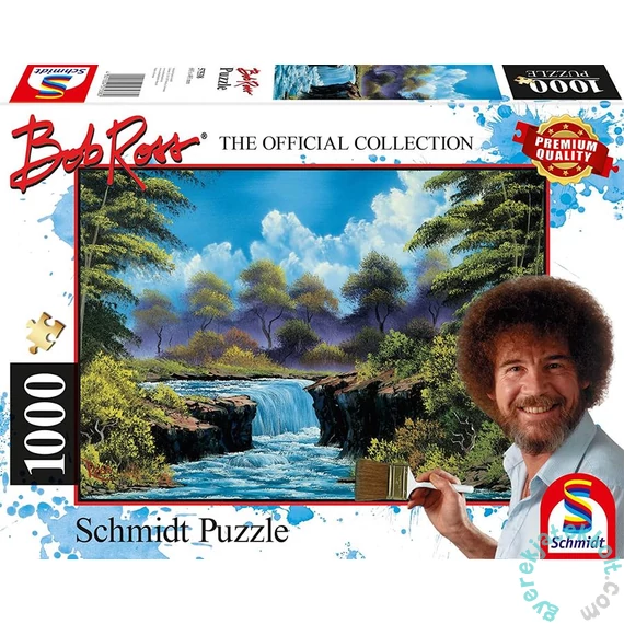 Schmidt 1000 db-os puzzle - Waterfall on the Light, Bob Ross (57538)