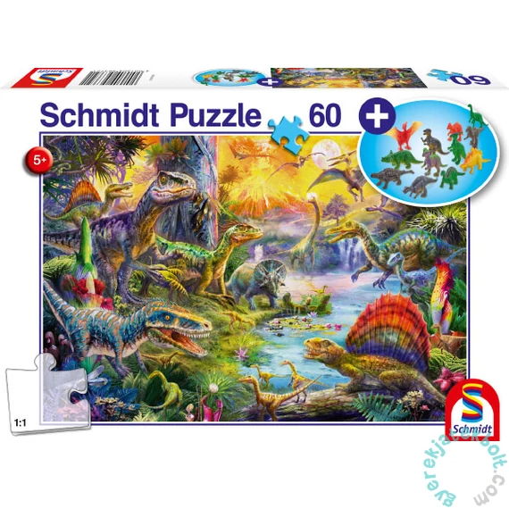 Schmidt 60 db-os puzzle - Dinosaurs figurákkal