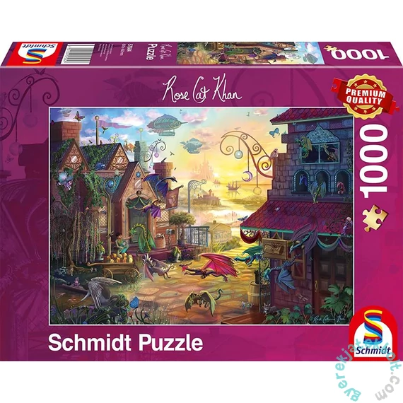 Schmidt 1000 db-os puzzle - Dragon post, Rose Cat Khan (57584)
