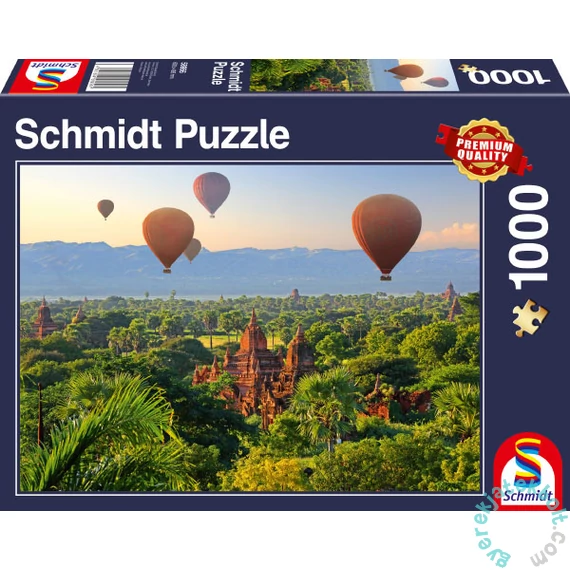 Schmidt 1000 db-os puzzle - Hot air balloons - Mandalay, Myanmar (58956)