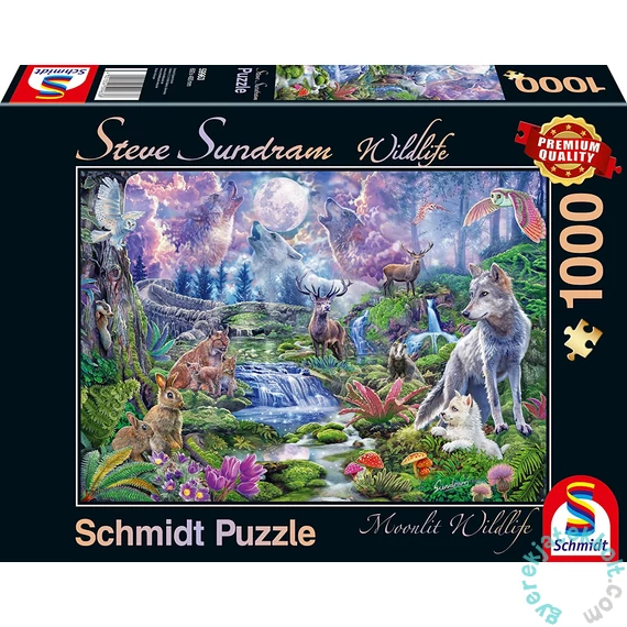 Schmidt 1000 db-os puzzle - Moonlit Wildlife (59963)