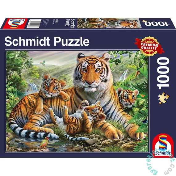 Schmidt 1000 db-os puzzle - Tiger and Cubs (58986)