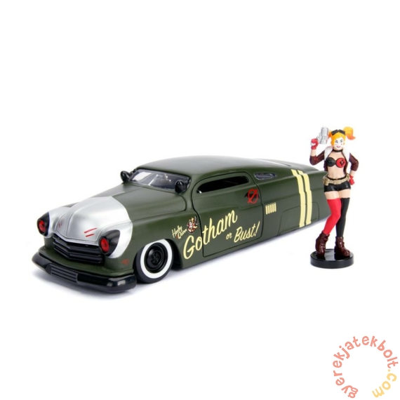 DC Comics - Bombshells fém autómodell - Harley Quinn figurával - 21 cm