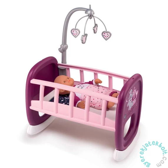 Smoby Baby Nurse babaágy körforgóval - Violette (220343)