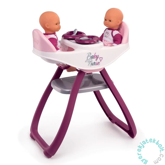Smoby Baby Nurse 2 az 1-ben Etetőszék ikreknek - Violette (220344)