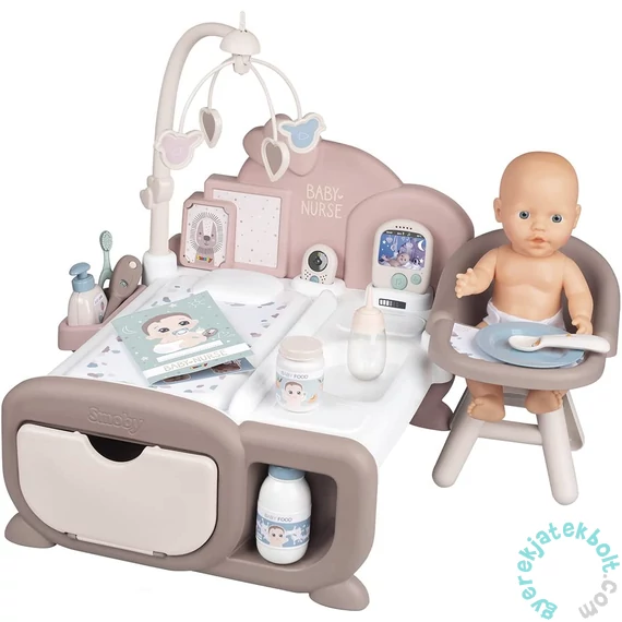 Smoby Baby Nurse Cocoon játszószoba babával - pasztell (220375)