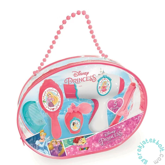 Smoby Disney Princess pipere készlet táskában - kék fésűvel (320145)