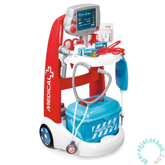 Smoby Orvosi kocsi elektronikus szívmonitorral (340202)