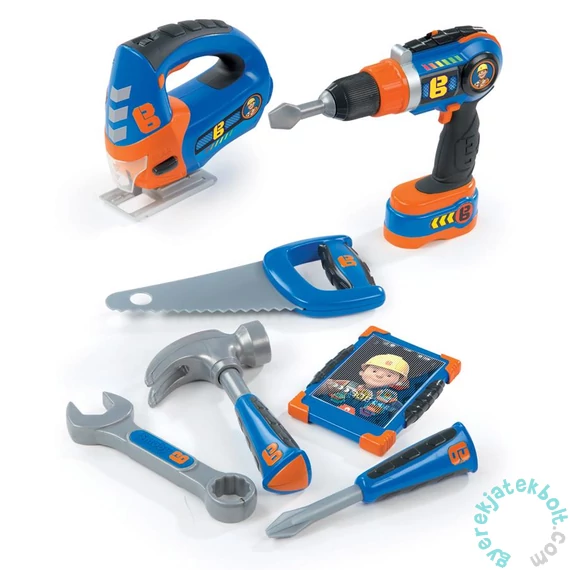 Smoby Bob, a mester játék szerszámkészlet elektronikus dekopírfűrésszel (360134)