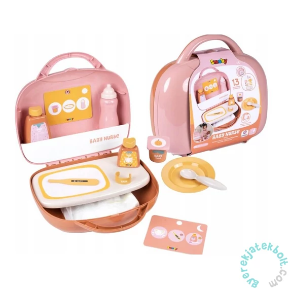Smoby 220385 Baby Nurse pelenkázó szett bőröndben - Orange