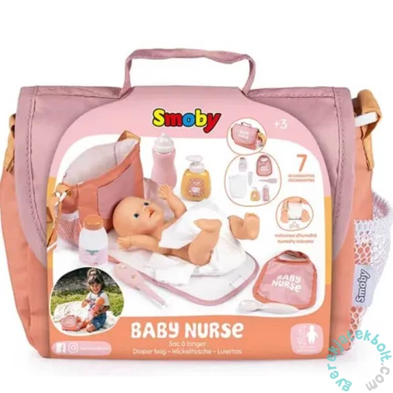 Smoby 220387 Baby Nurse játék pelenkázótáska kiegészítőkkel - Orange