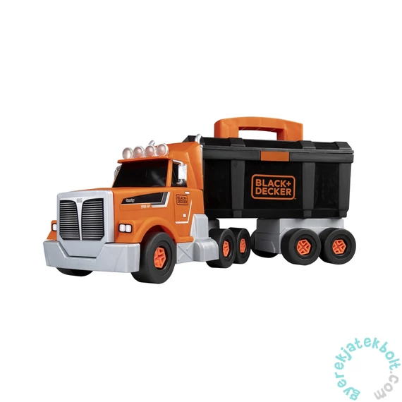 Smoby 360941 Black &amp; Decker kamion szerszámos ládával + mechanikus fúróval 60 kiegészítővel