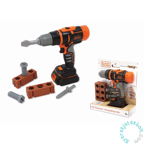 Smoby Black and Decker játék akkumulátoros csavarhúzó-fúrógép (360918)