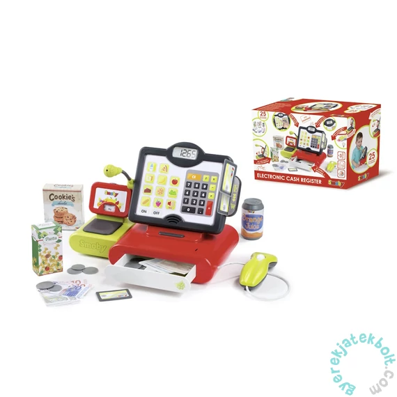 Smoby Elektronikus játék pénztárgép mérleggel és leolvasóval (7600350103)