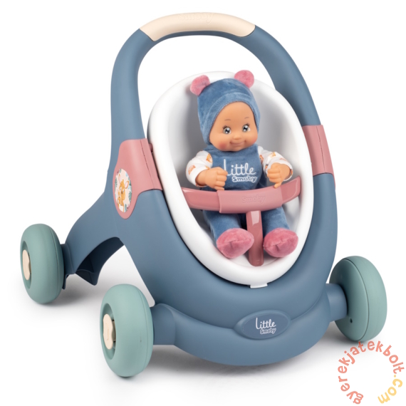 Smoby Little 3 az 1-ben járássegítő, babakocsi és babaülőke babával (140308)