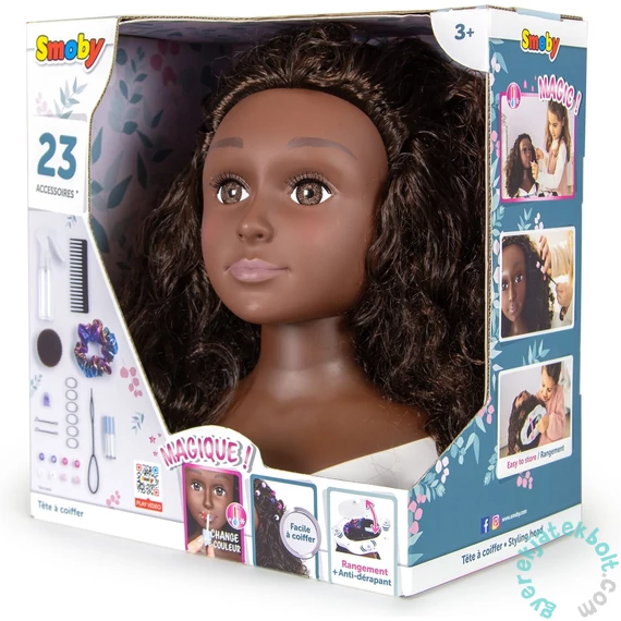 Smoby My Beauty Fodrász babafej - barna (7600320318)