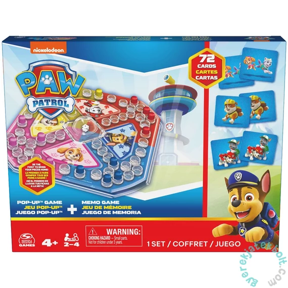 SpinMaster Mancs őrjárat Pop up társasjáték és memória kártya (6066833)