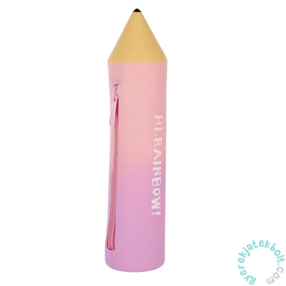 Ceruza formájú szilikon tolltartó - rózsaszín ombre