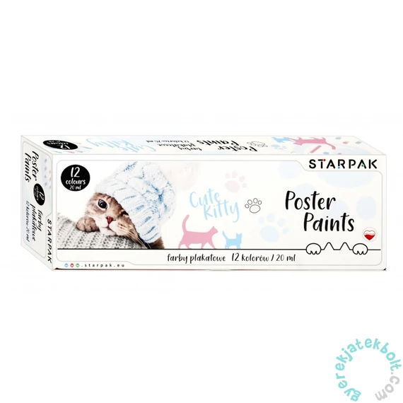 Starpak - Cicás 12 színű plakát festék készlet