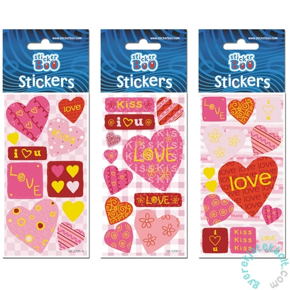 Feliratos szívek matrica 6 x 18 cm (225030)