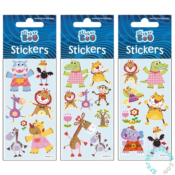 Állatok 3 matrica 6 x 12 cm - 3-féle