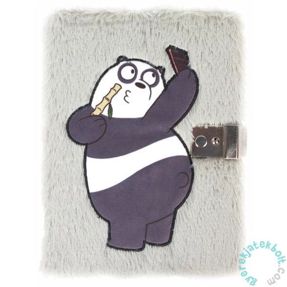 Medvetesók - Panda szőrmés kulcsos napló 15 x 20 cm (410012)