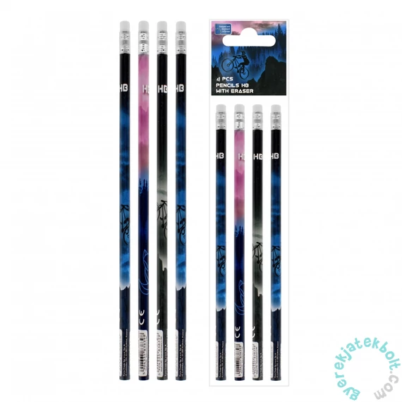 Starpak - Fox/Bike HB grafit ceruza radírral - 4 db-os (491017)