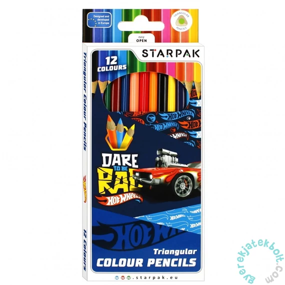 Starpak - Hot Wheels háromszög színesceruza készlet - 12 db-os (490887)