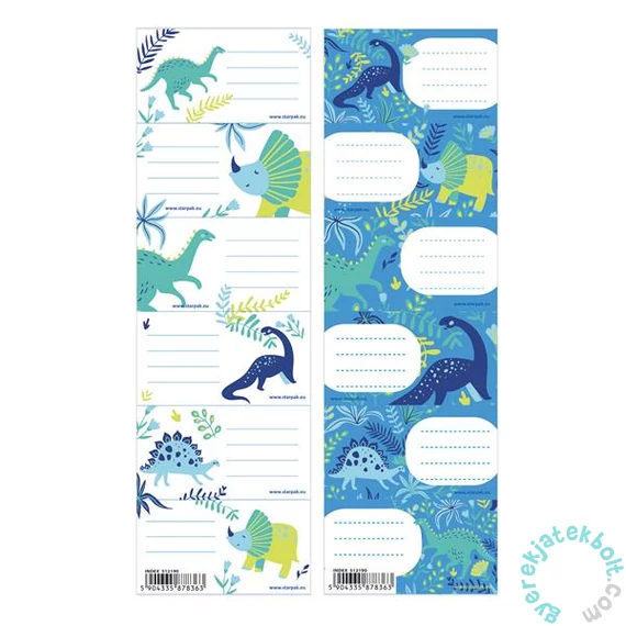 Starpak - Dínoszauruszos 6 db-os füzetcímke (512190)