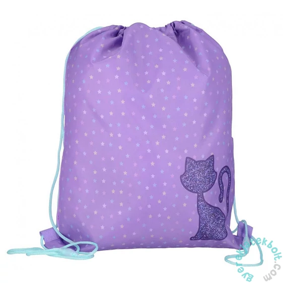 Cicás zsinóros hátizsák, tornazsák - Glitter Cat (576220)