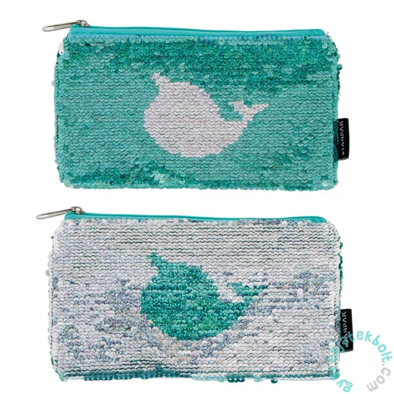 Dupla flitteres neszesszer - Türkiz-ezüst