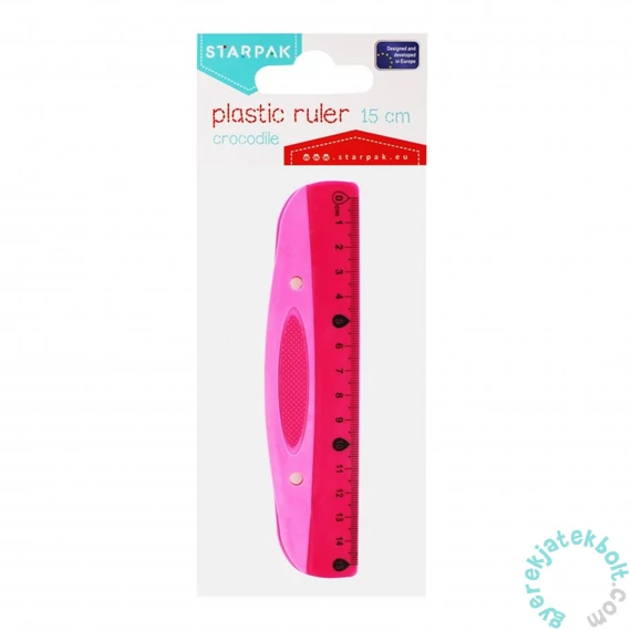 Műanyag 15 cm-es vonalzó - Rózsaszín