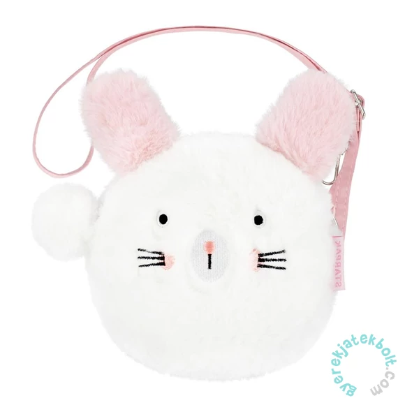 Nyuszis szőrmés kör alakú válltáska