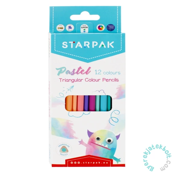 Pasztell háromszög színesceruza készlet - 12 db-os