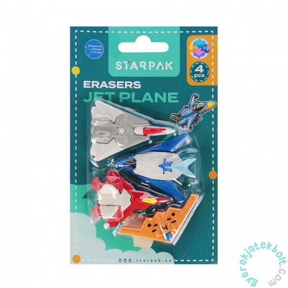 4 db-os repülőgépes radírgumi (538805)